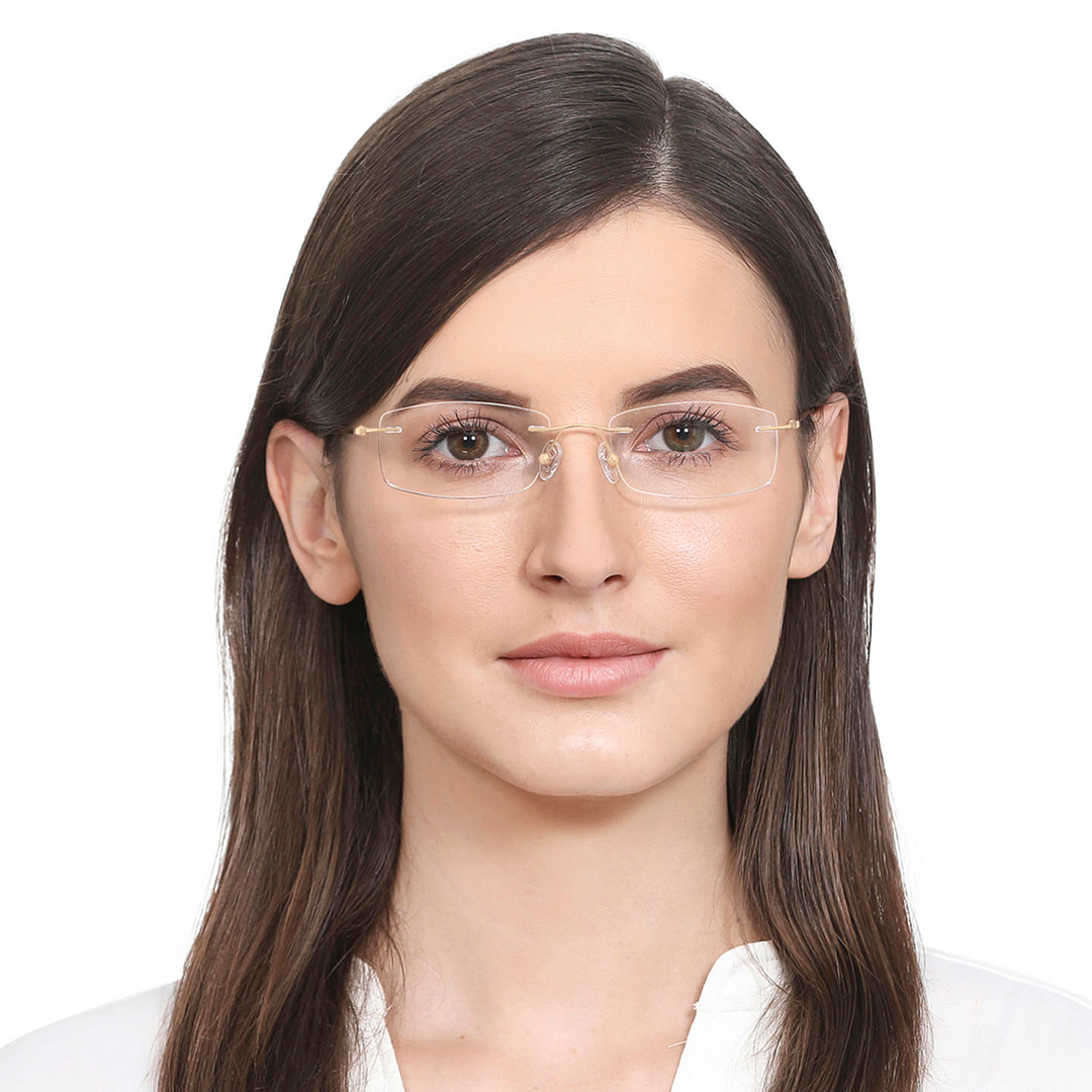Vincent Chase Online Gold Rimless Rectangle right side