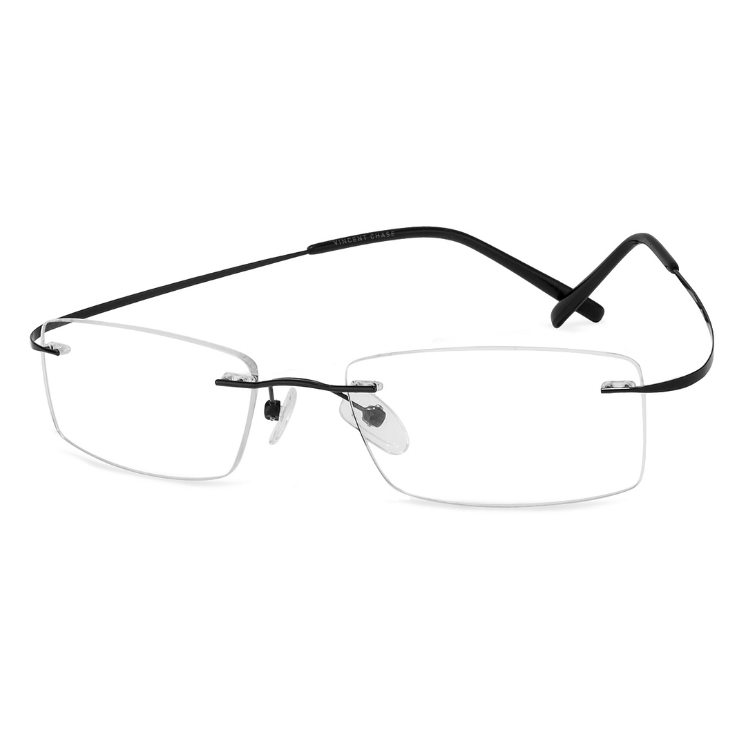Vincent Chase Online Black Rimless Rectangle left side