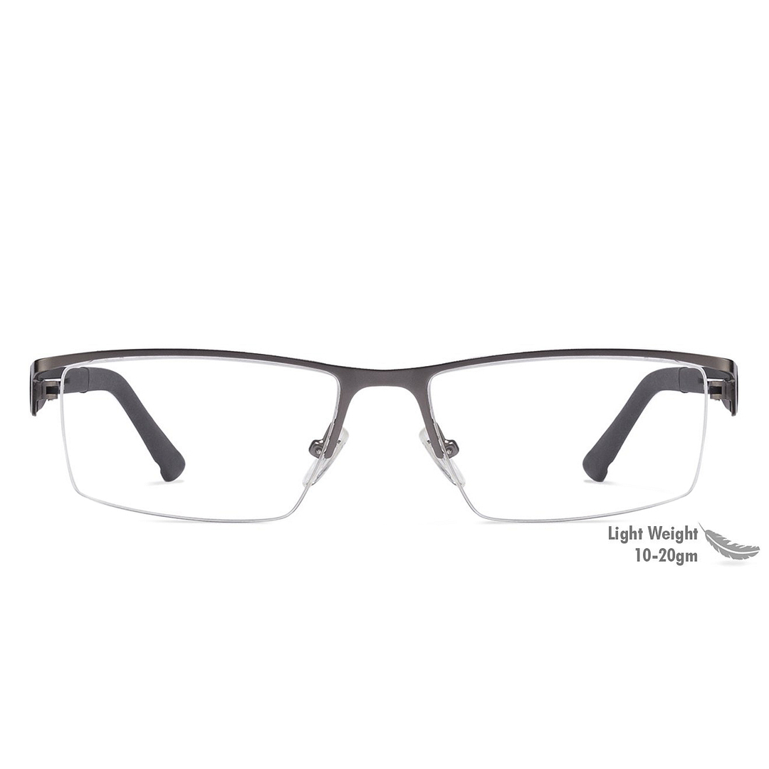 Lenskart Air Online Silver Half Rim Rectangle left side