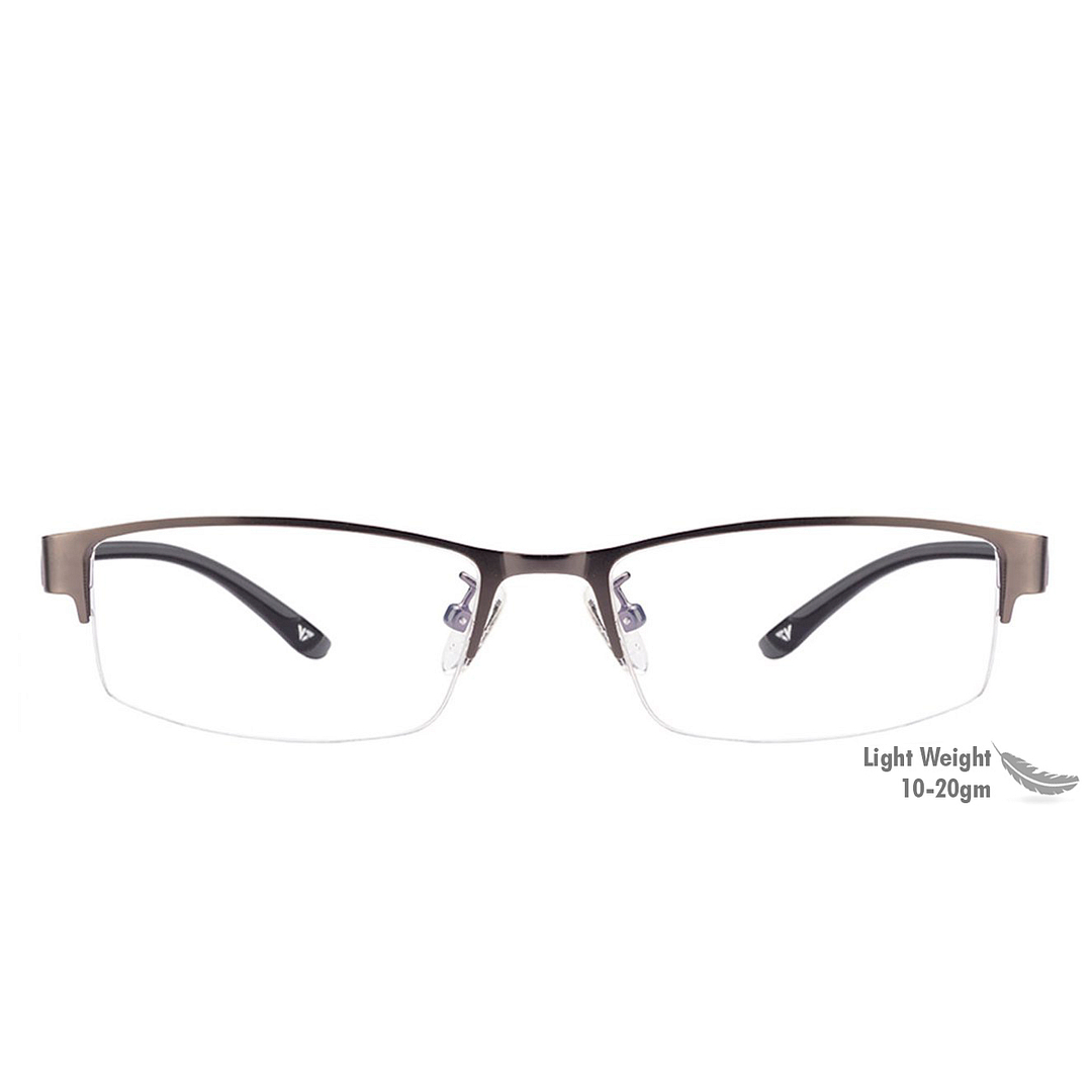 Lenskart Air Online Dark Gunmetal Half Rim Rectangle left side