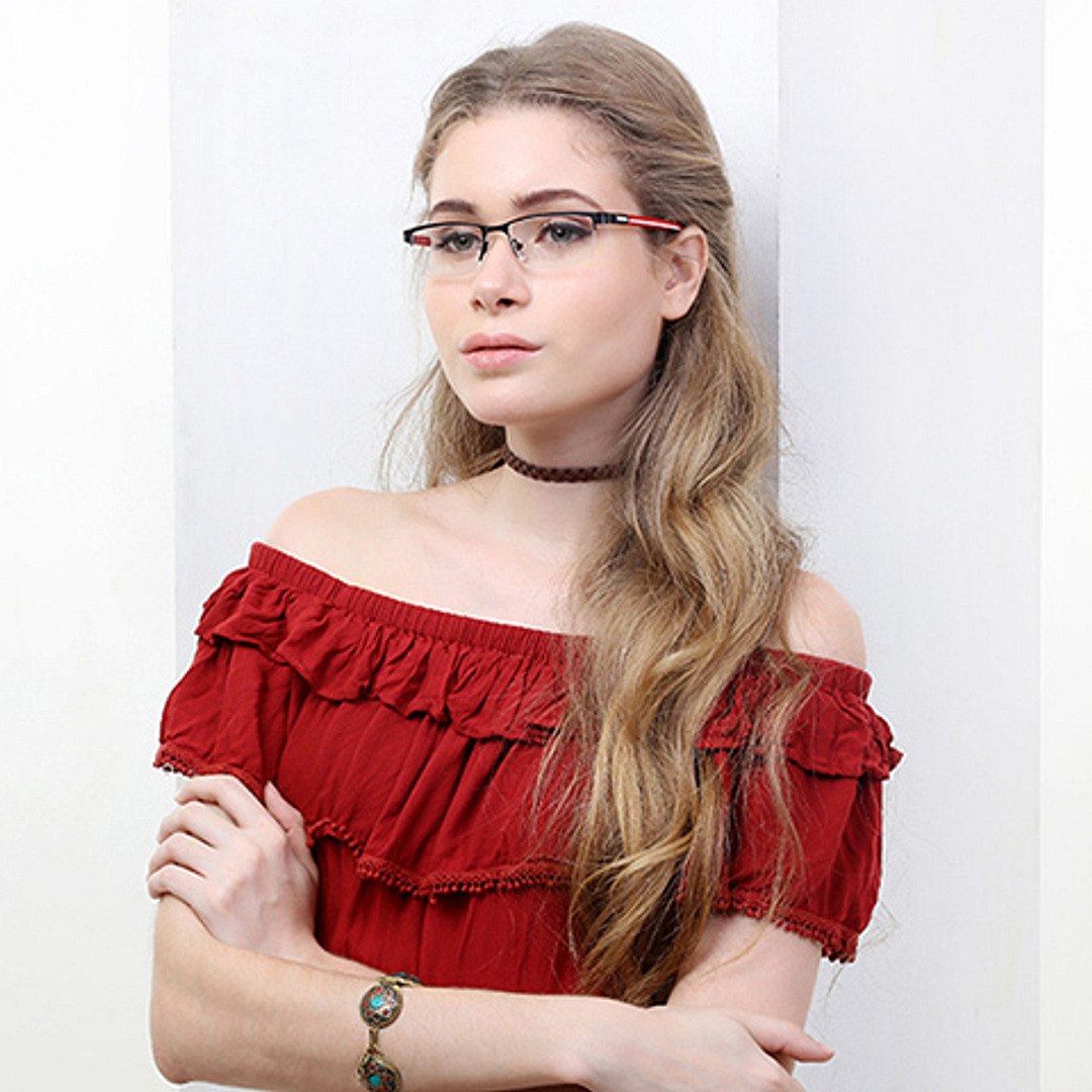 Vincent Chase Online Black Half Rim Rectangle right side