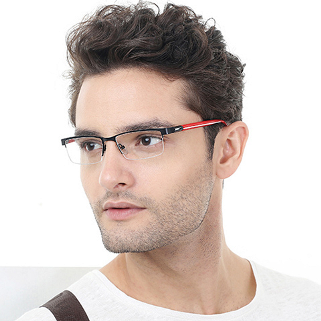 Vincent Chase Online Black Half Rim Rectangle left side
