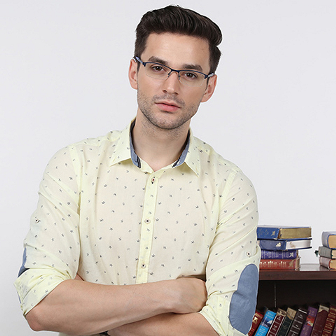 Vincent Chase Online Sky Blue Half Rim Rectangle right side
