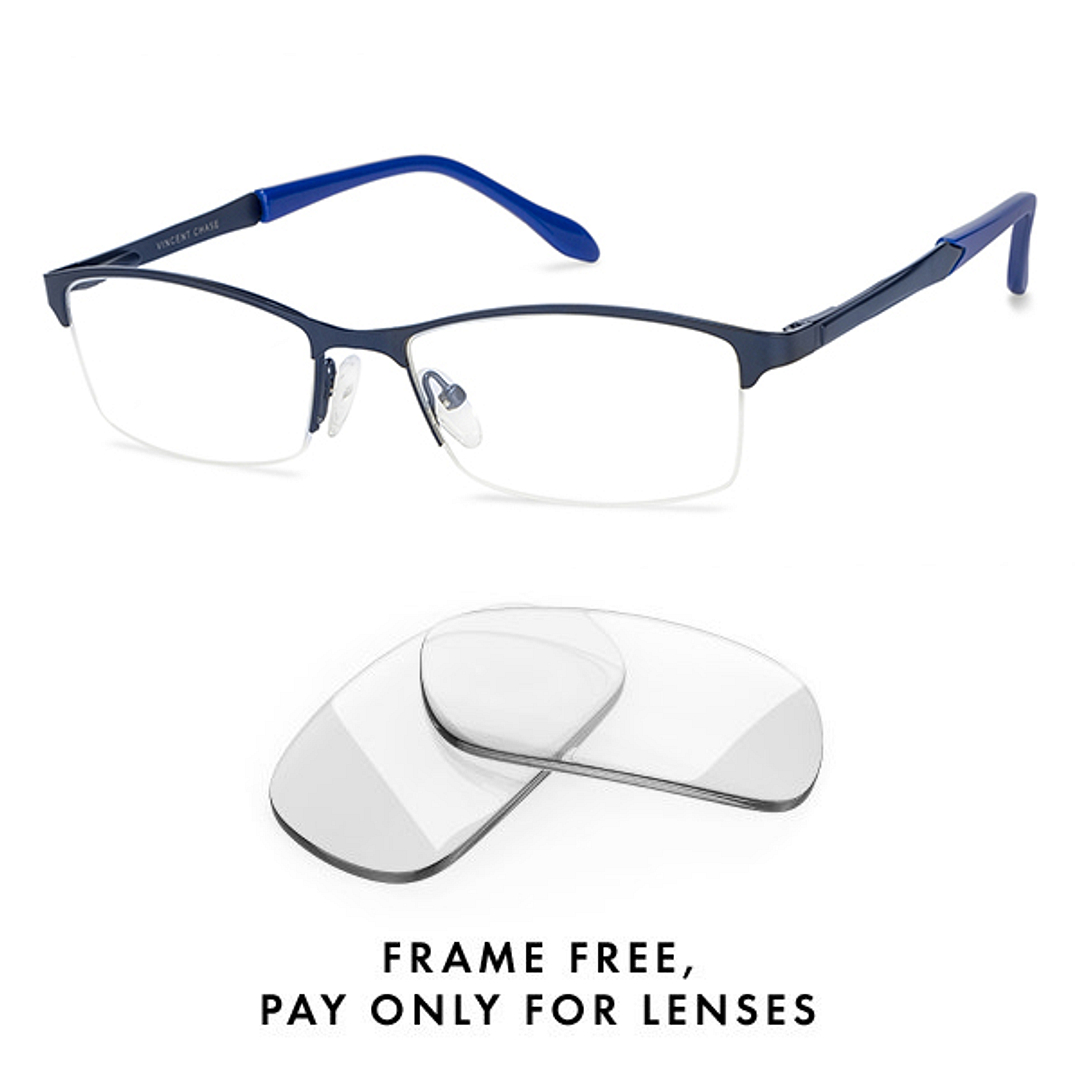 Vincent Chase Online Sky Blue Half Rim Rectangle right side