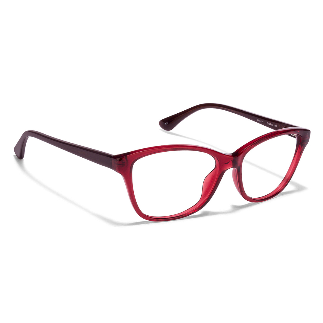 Lenskart Lenskart TOI Special: Maroon Full Rim Cat Eye Lenskart TOI Special Classic Acetate VC 6494- left side