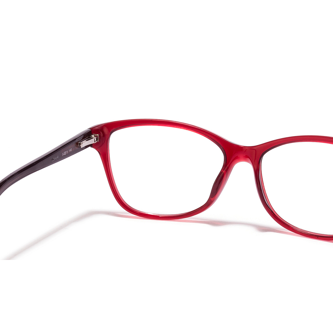 Lenskart Lenskart TOI Special: Maroon Full Rim Cat Eye Lenskart TOI Special Classic Acetate VC 6494- left side