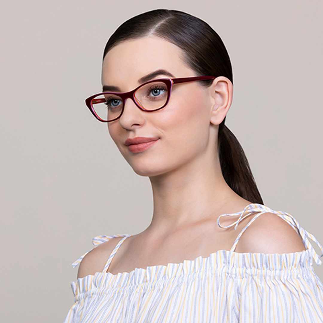Vincent Chase Online White Full Rim Cat Eye left side