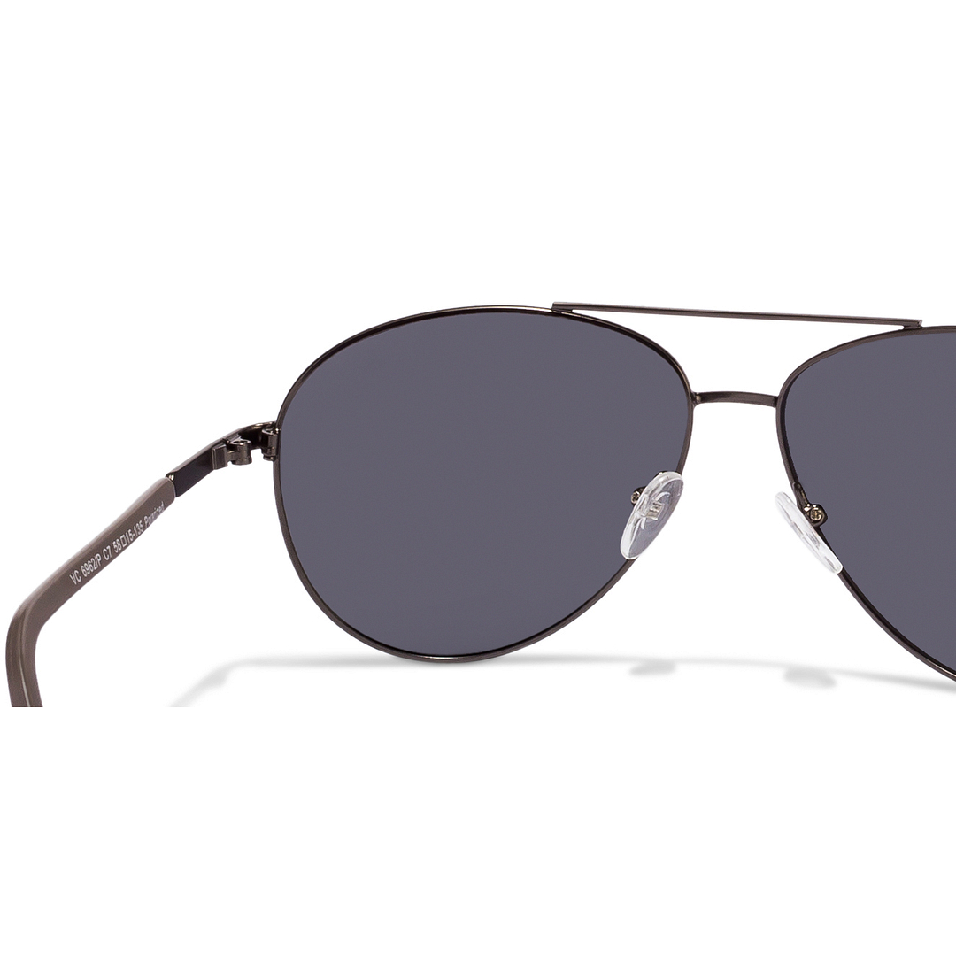 Vincent Chase Online Gunmetal Full Rim Aviator left side