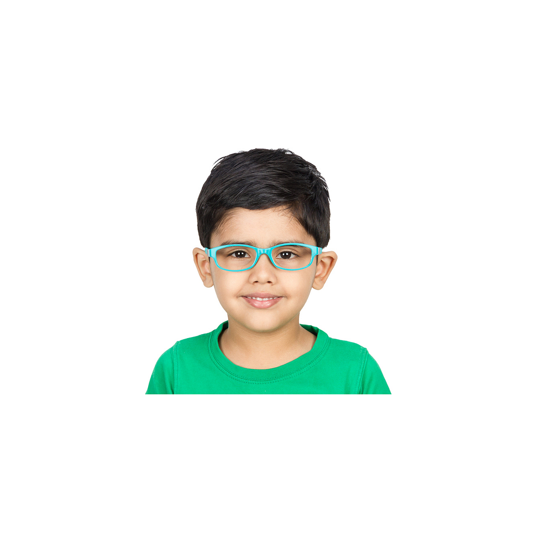 Hooper Online Sky Blue Full Rim Rectangle left side