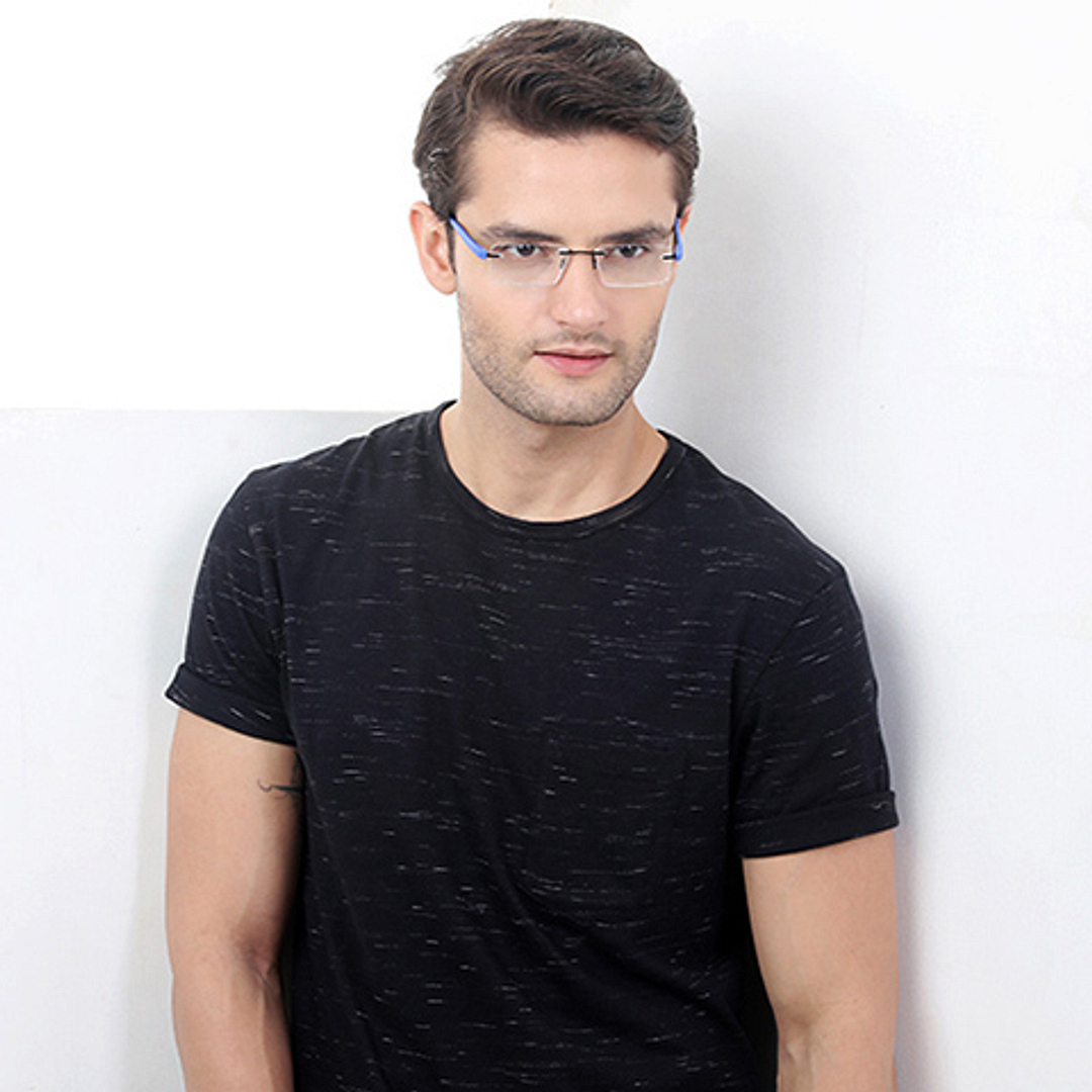Lenskart Air Online Black Rimless Rectangle right side
