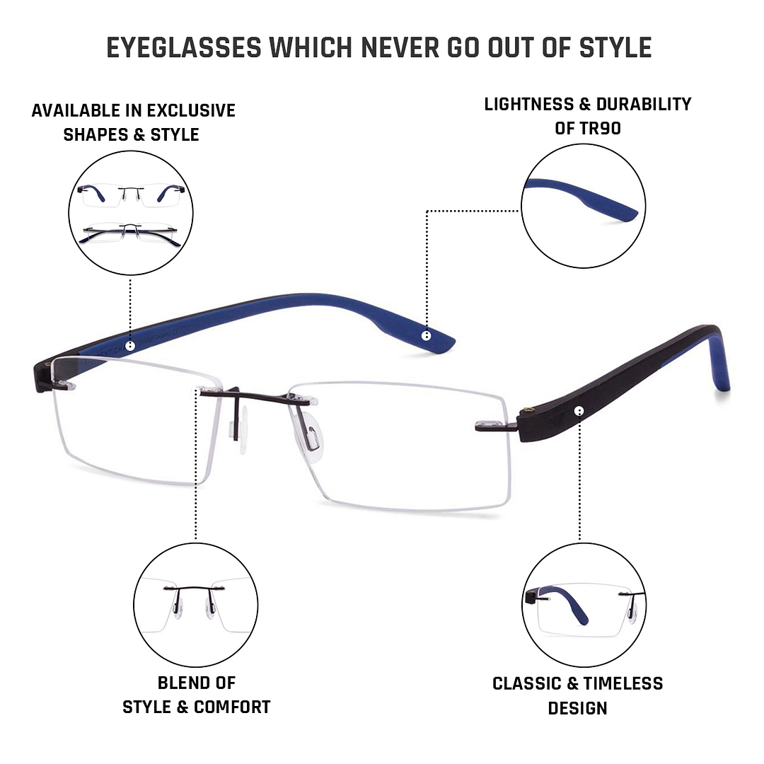 Lenskart Air Online Demi Rimless Rectangle right side