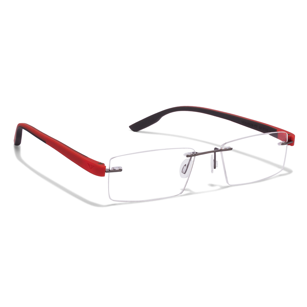 Lenskart Air Online Mid Gunmetal Rimless Rectangle left side