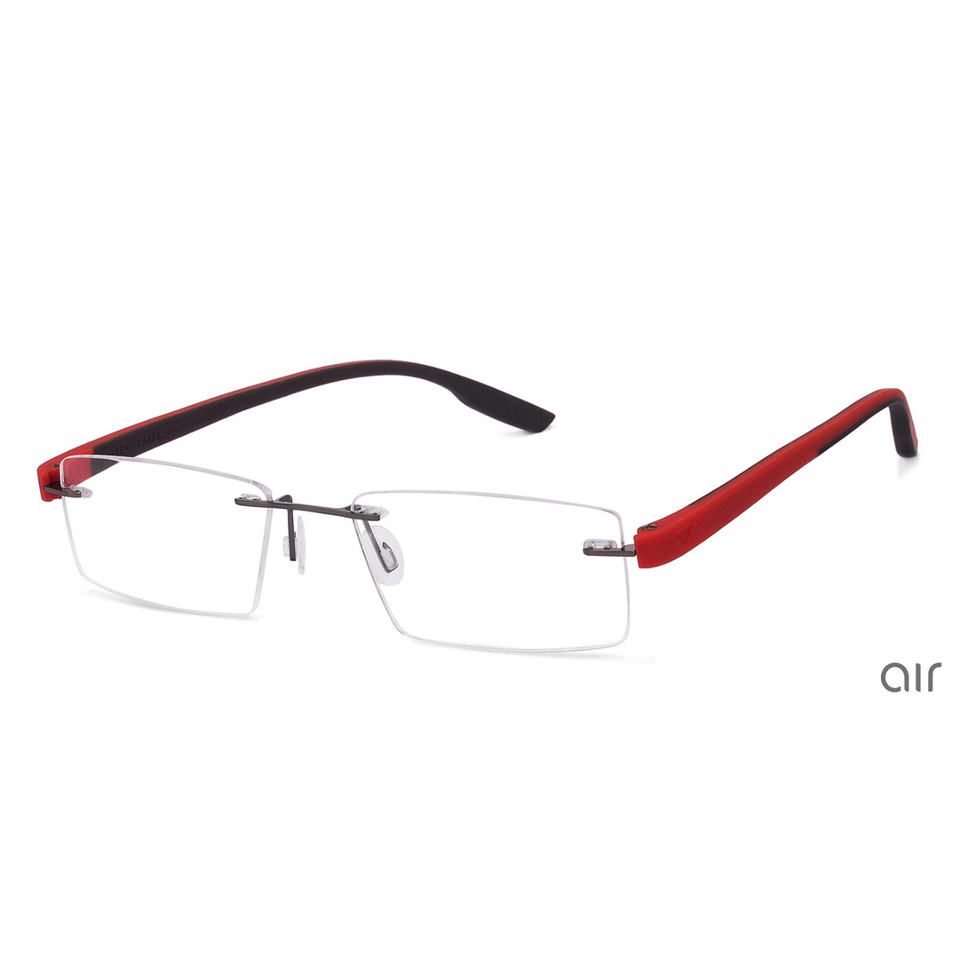Lenskart Air Online Mid Gunmetal Rimless Rectangle right side