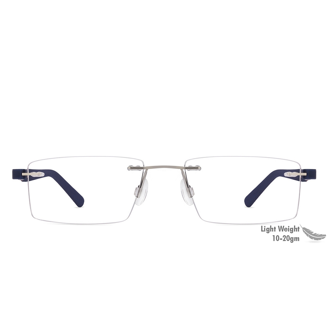Lenskart Air Online Silver Rimless Rectangle left side