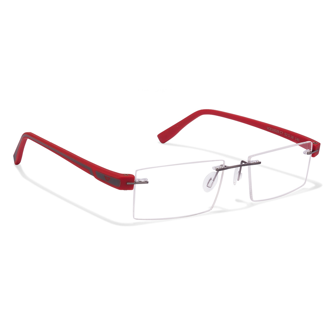 Lenskart Air Online Mid Gunmetal Rimless Rectangle left side