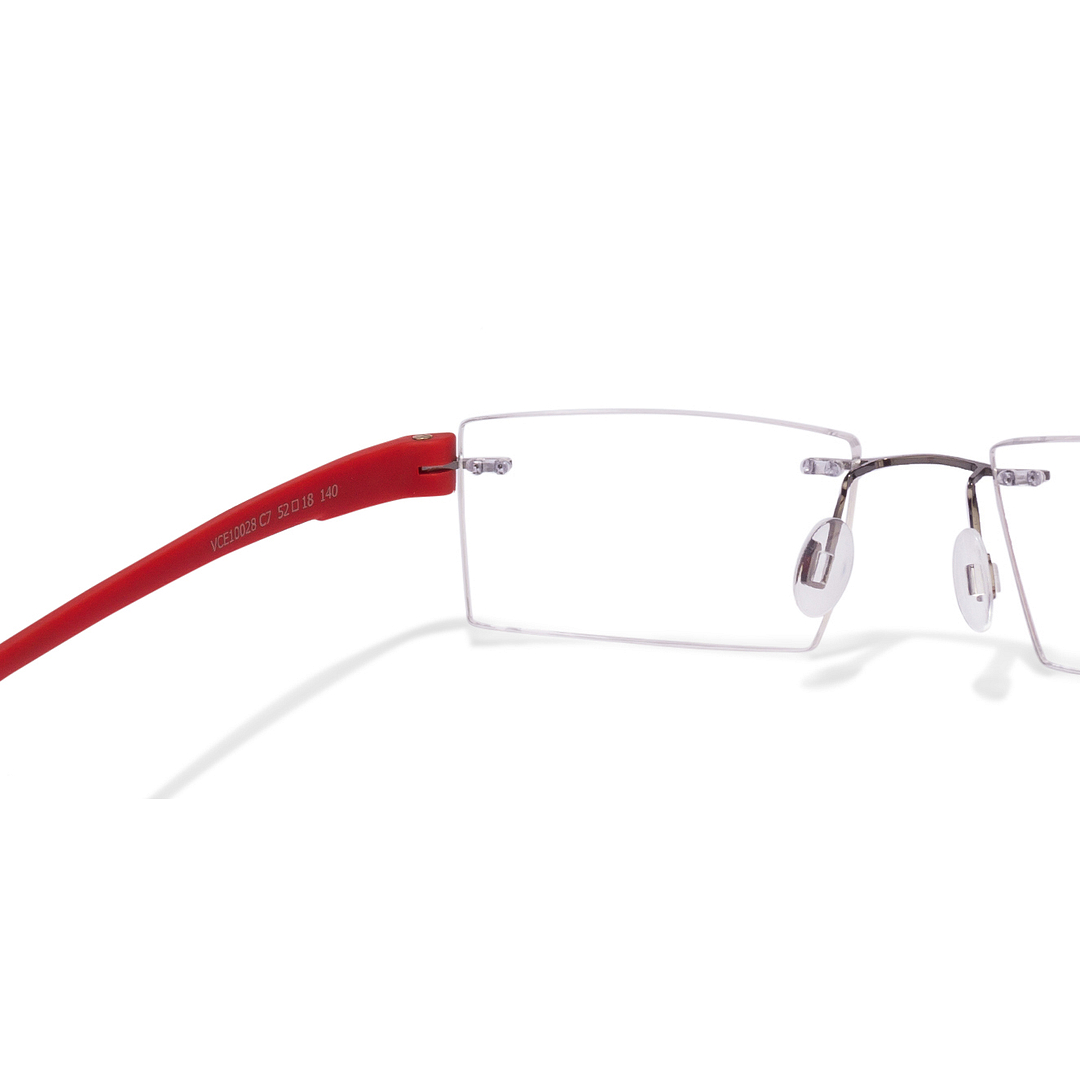 Lenskart Air Online Mid Gunmetal Rimless Rectangle left side