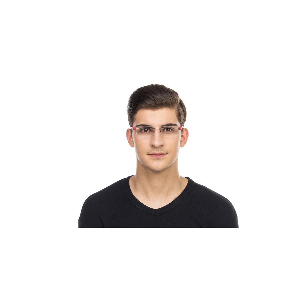 Lenskart Air Online Mid Gunmetal Rimless Rectangle right side