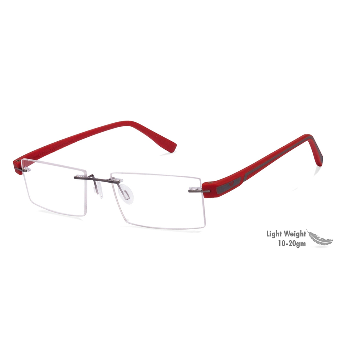 Lenskart Air Online Mid Gunmetal Rimless Rectangle right side