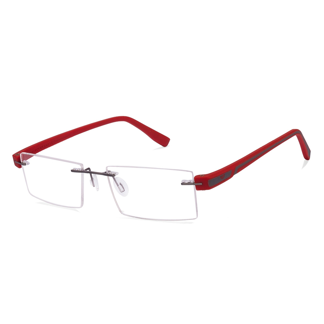 Lenskart Air Online Mid Gunmetal Rimless Rectangle right side
