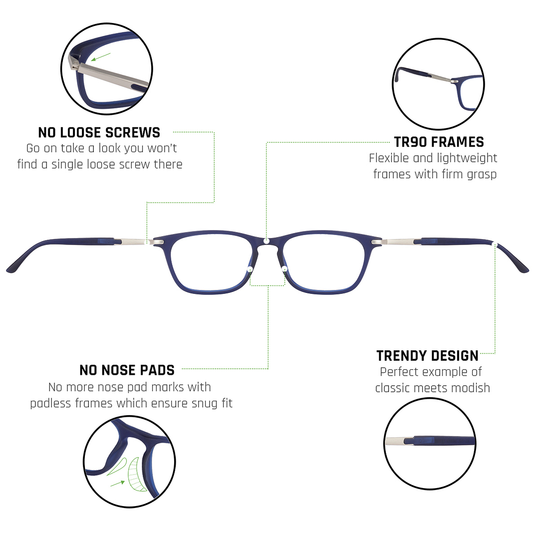 Lenskart Air Online Sky Blue Full Rim Rectangle right side