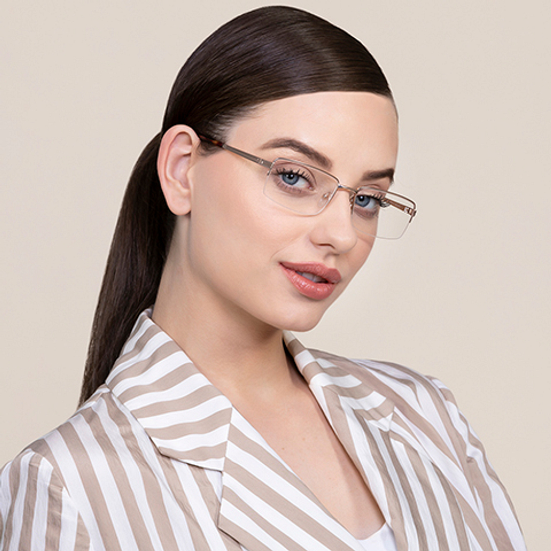 Vincent Chase Online Gold Half Rim Rectangle right side