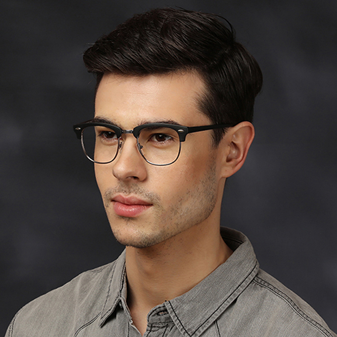 Vincent Chase Online Dark Gunmetal Full Rim Square left side