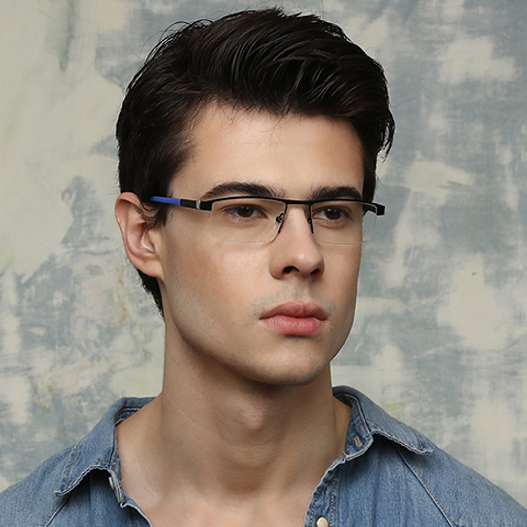 Lenskart Air Online Black Half Rim Rectangle left side