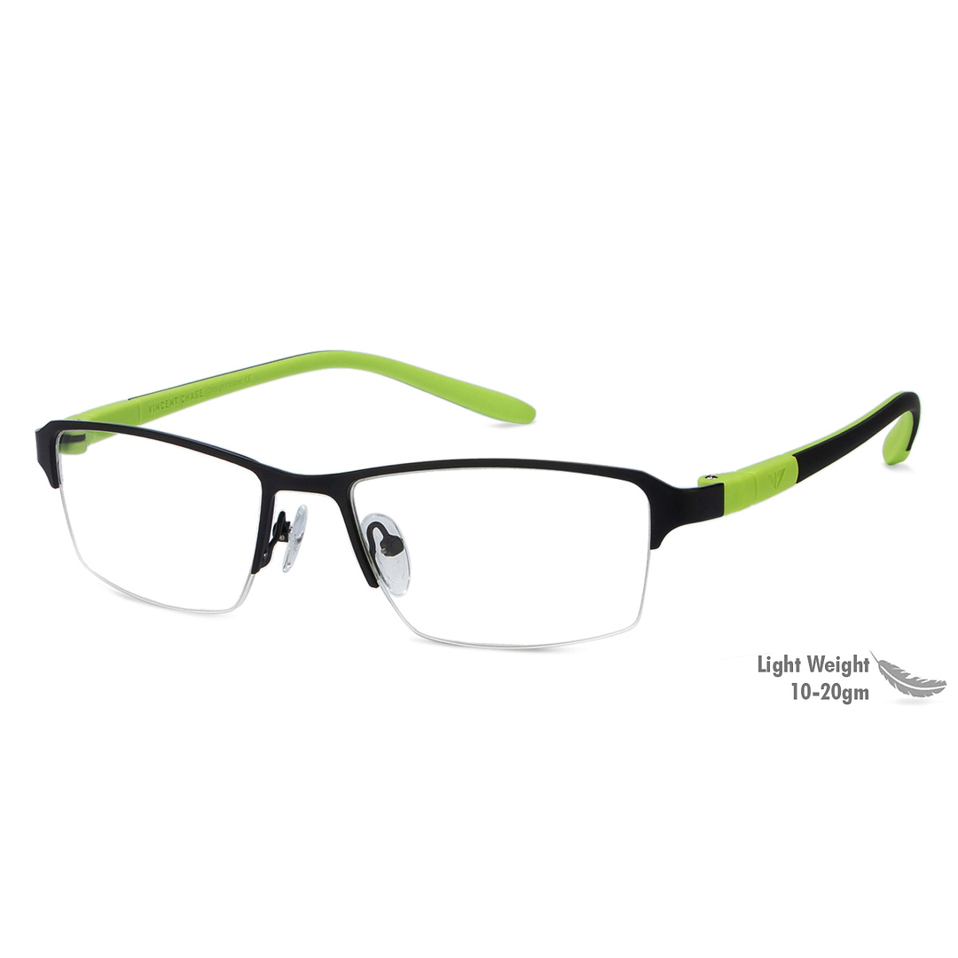 Lenskart Lenskart TOI Special: Black Lime Green Half Rim Rectangle Lenskart TOI Special OTHERS VC E10205-C22 right side