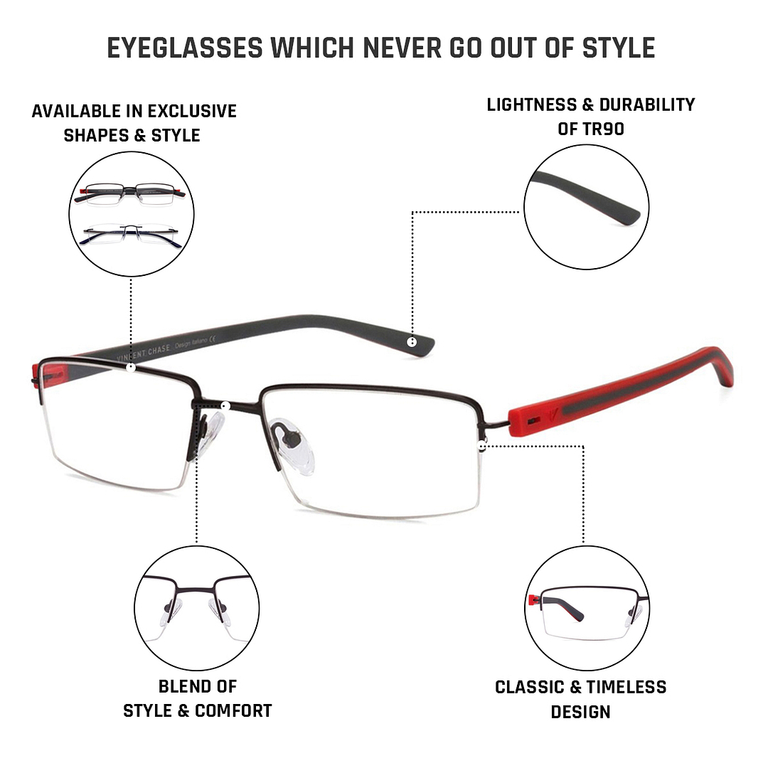 Lenskart Air Online Black Half Rim Rectangle right side