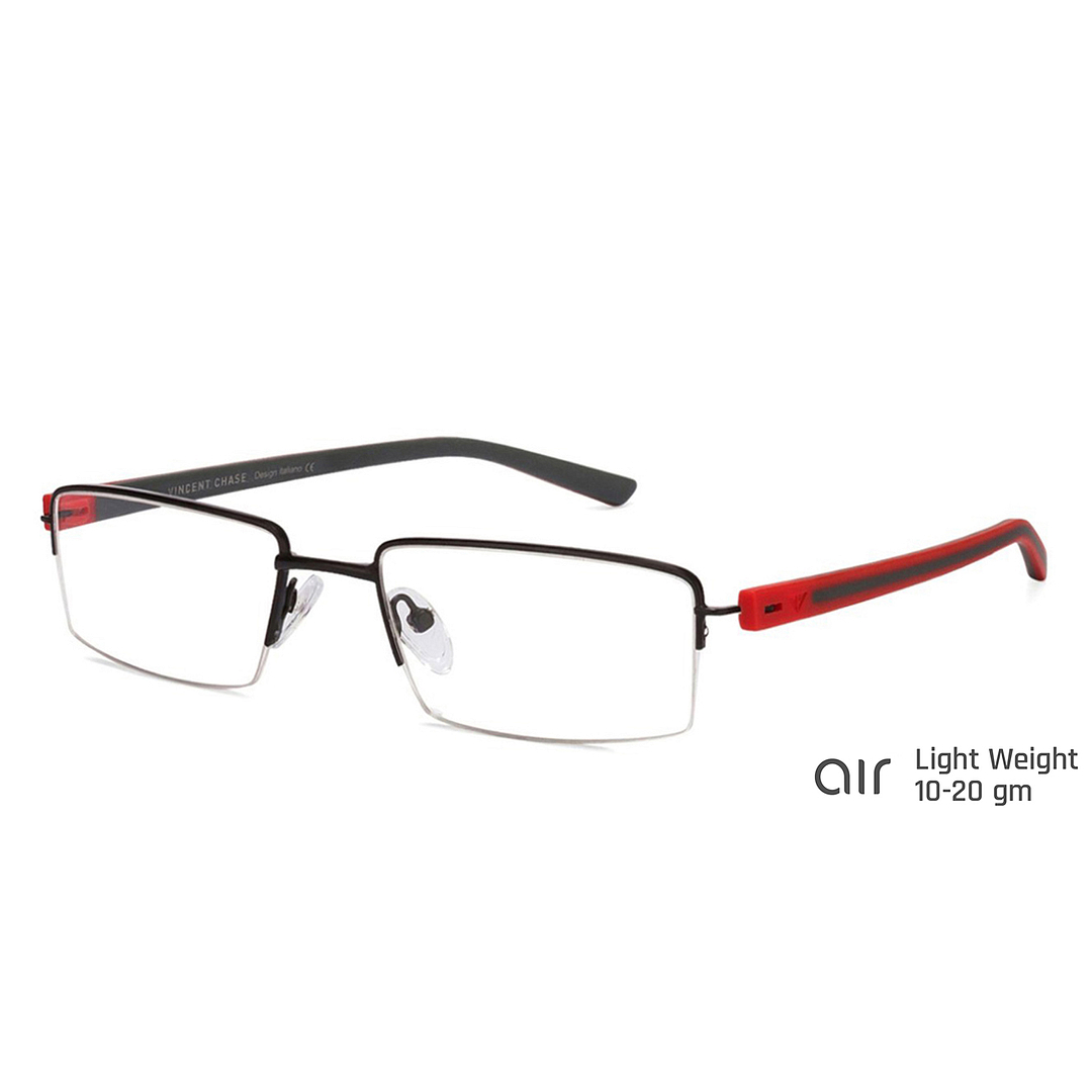 Lenskart Air Online Black Half Rim Rectangle left side