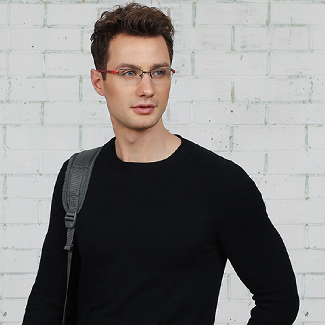 Lenskart Air Online Black Half Rim Rectangle left side