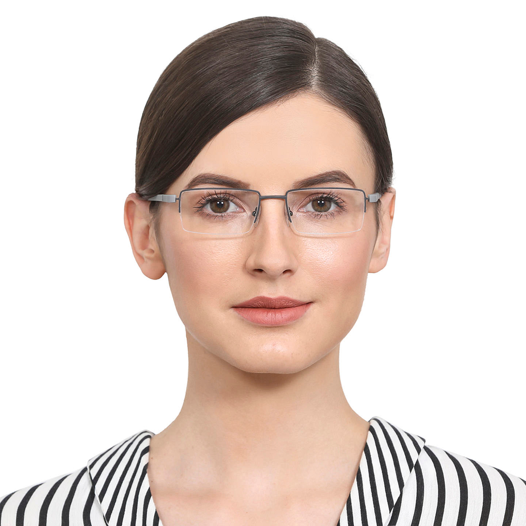 Lenskart Air Online Mid Gunmetal Half Rim Rectangle right side