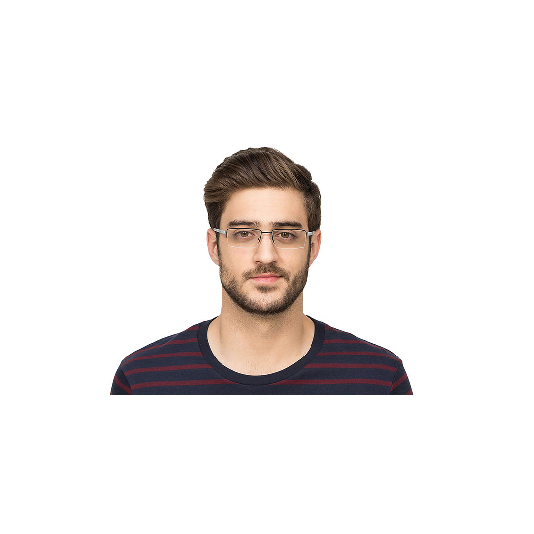 Lenskart Air Online Mid Gunmetal Half Rim Rectangle left side