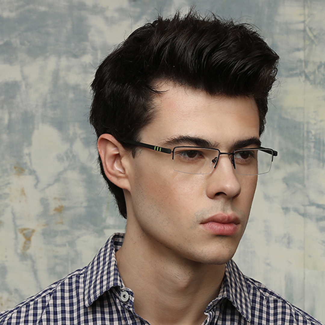 Lenskart Air Online Black Half Rim Rectangle left side