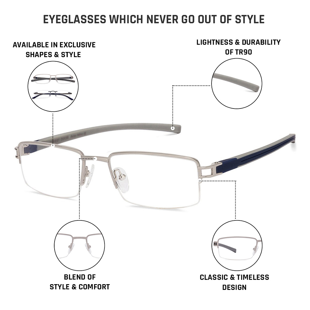 Lenskart Air Online Demi Half Rim Rectangle right side