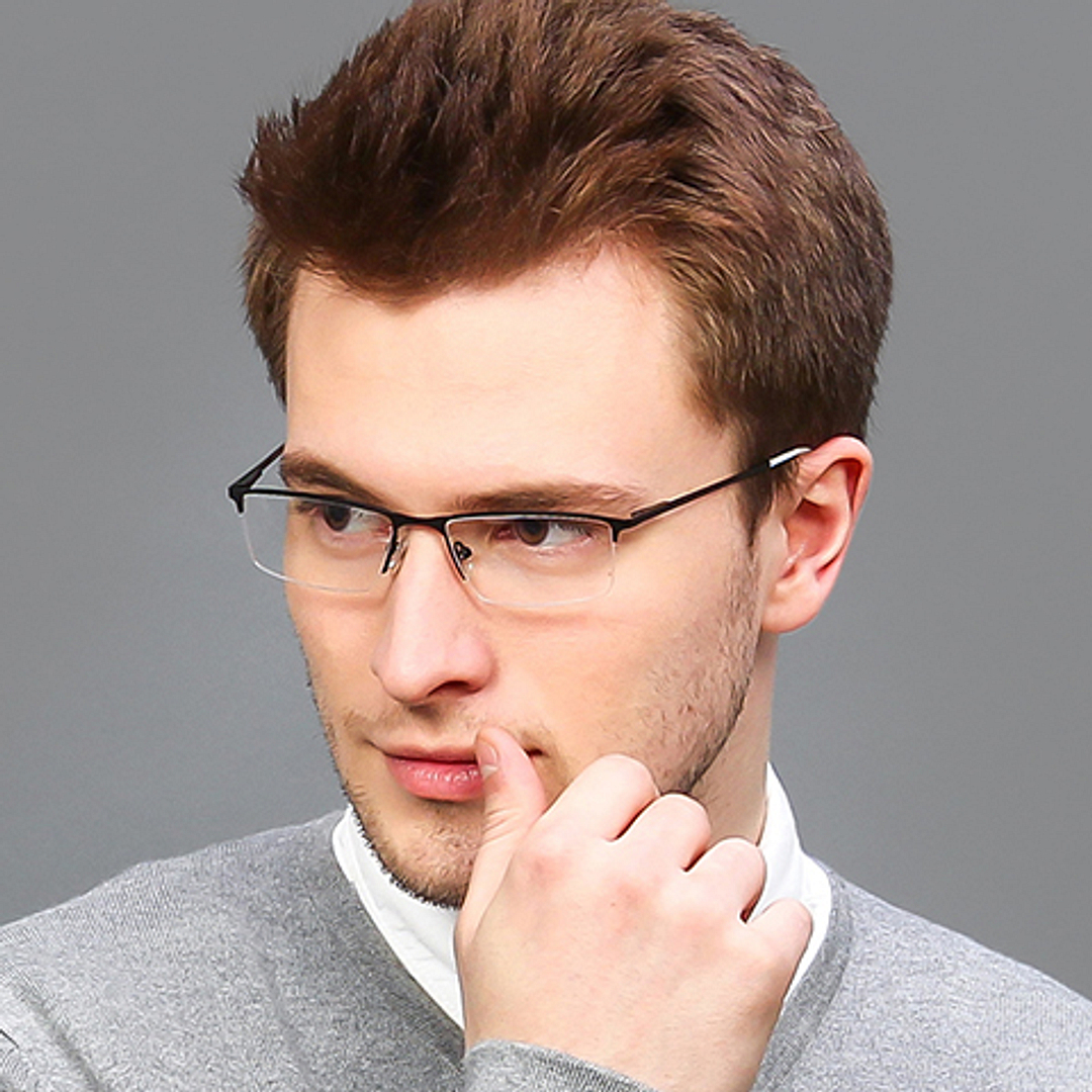 Vincent Chase Online Black Half Rim Rectangle left side