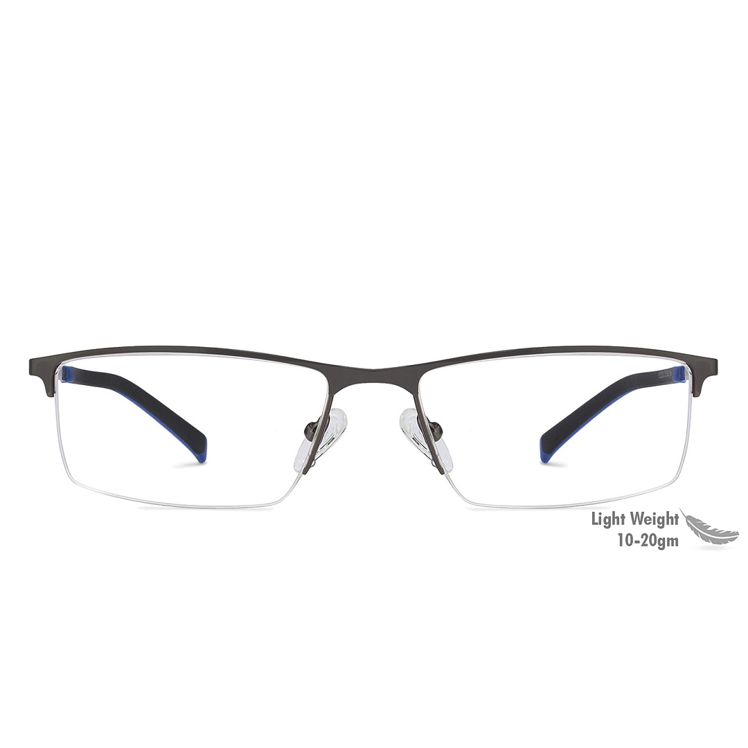 Vincent Chase Online Mid Gunmetal Half Rim Rectangle left side