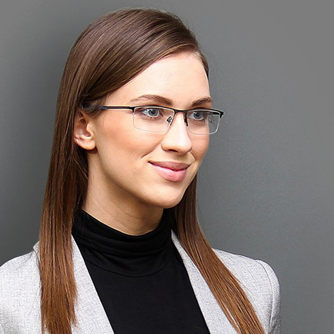 Vincent Chase Online Mid Gunmetal Half Rim Rectangle left side