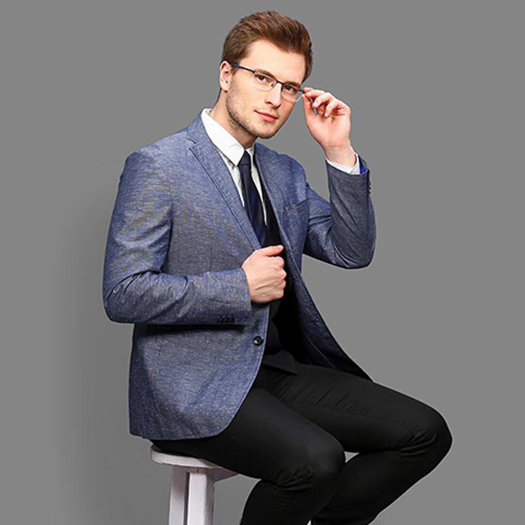 Vincent Chase Online Mid Gunmetal Half Rim Rectangle left side