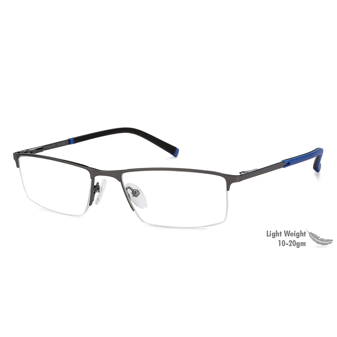 Vincent Chase Online Mid Gunmetal Half Rim Rectangle right side