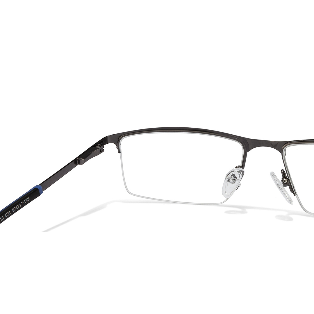 Vincent Chase Online Mid Gunmetal Half Rim Rectangle left side