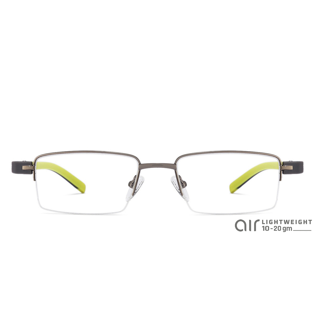 Lenskart Air Online Mid Gunmetal Half Rim Rectangle left side