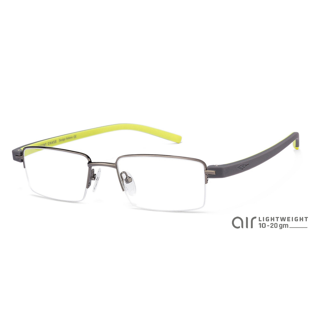 Lenskart Air Online Mid Gunmetal Half Rim Rectangle left side