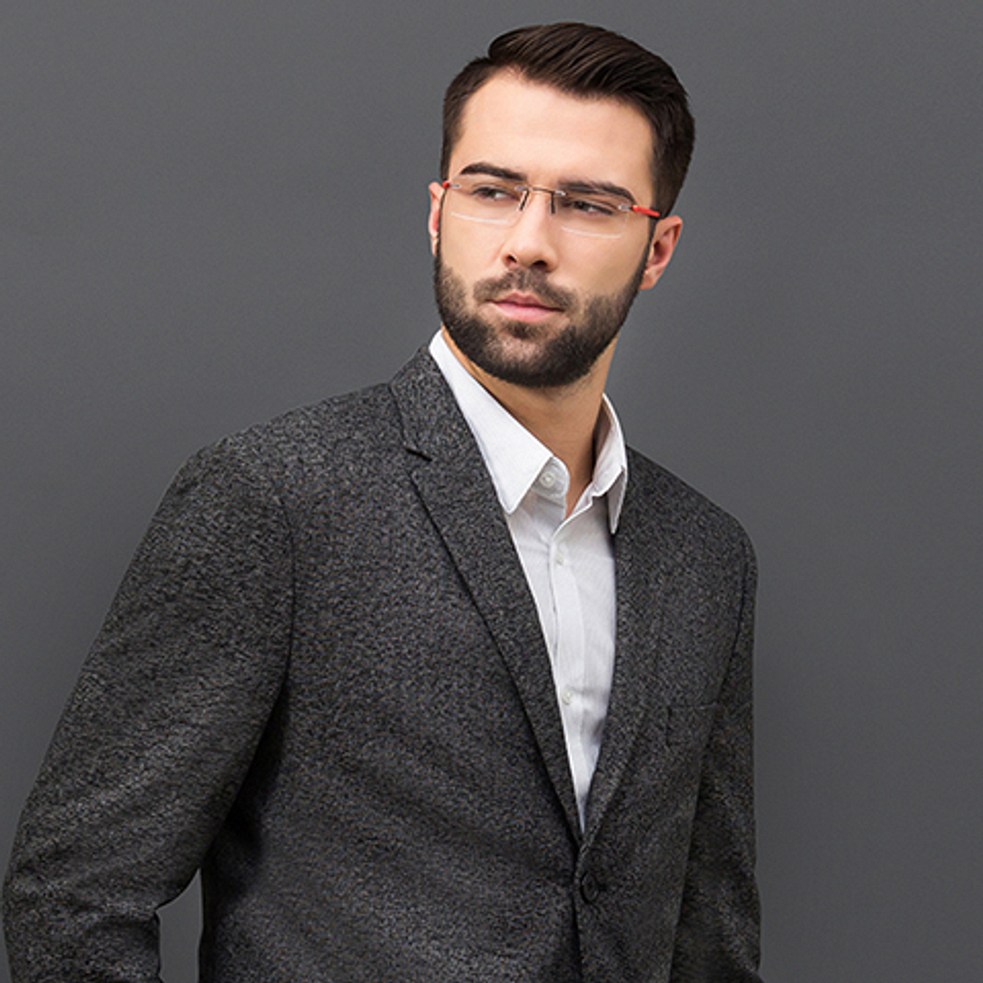 Lenskart Air Online Black Rimless Rectangle left side