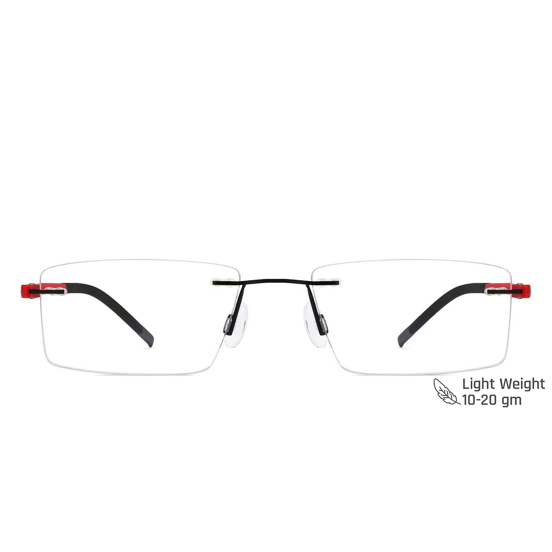 Lenskart Air Online Black Rimless Rectangle left side