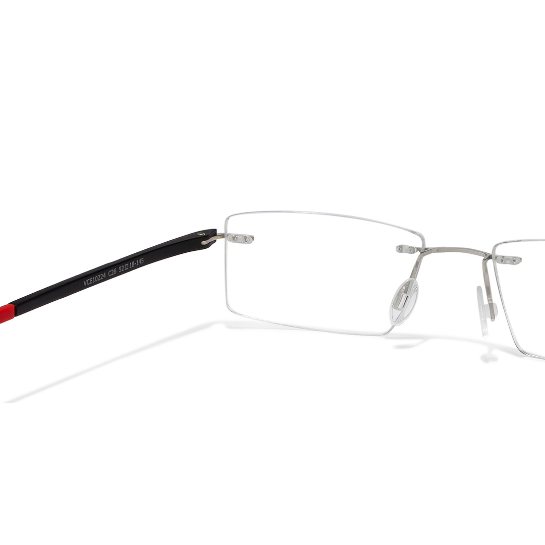 Lenskart Air Online Silver Rimless Rectangle left side