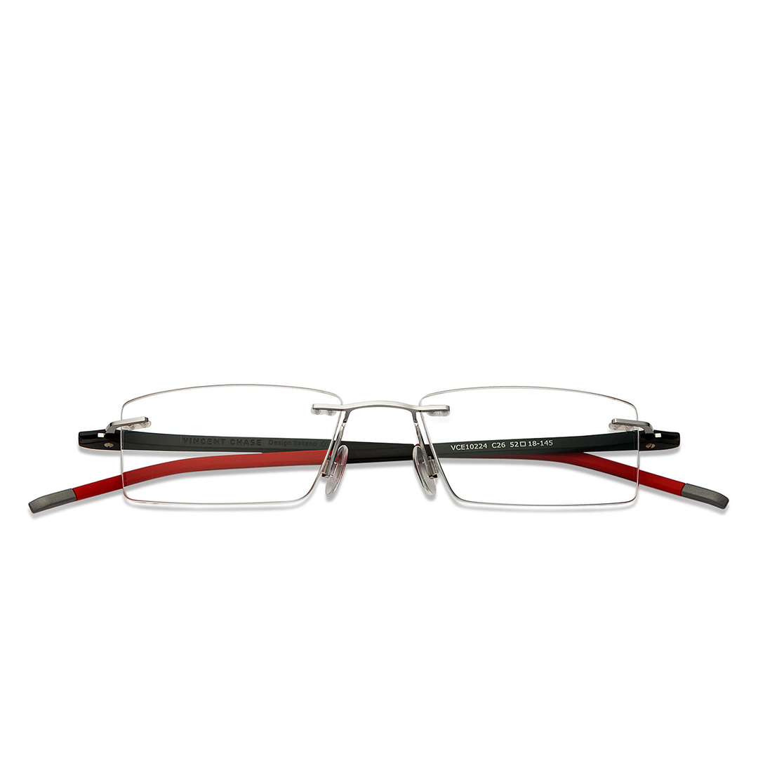 Lenskart Air Online Silver Rimless Rectangle right side