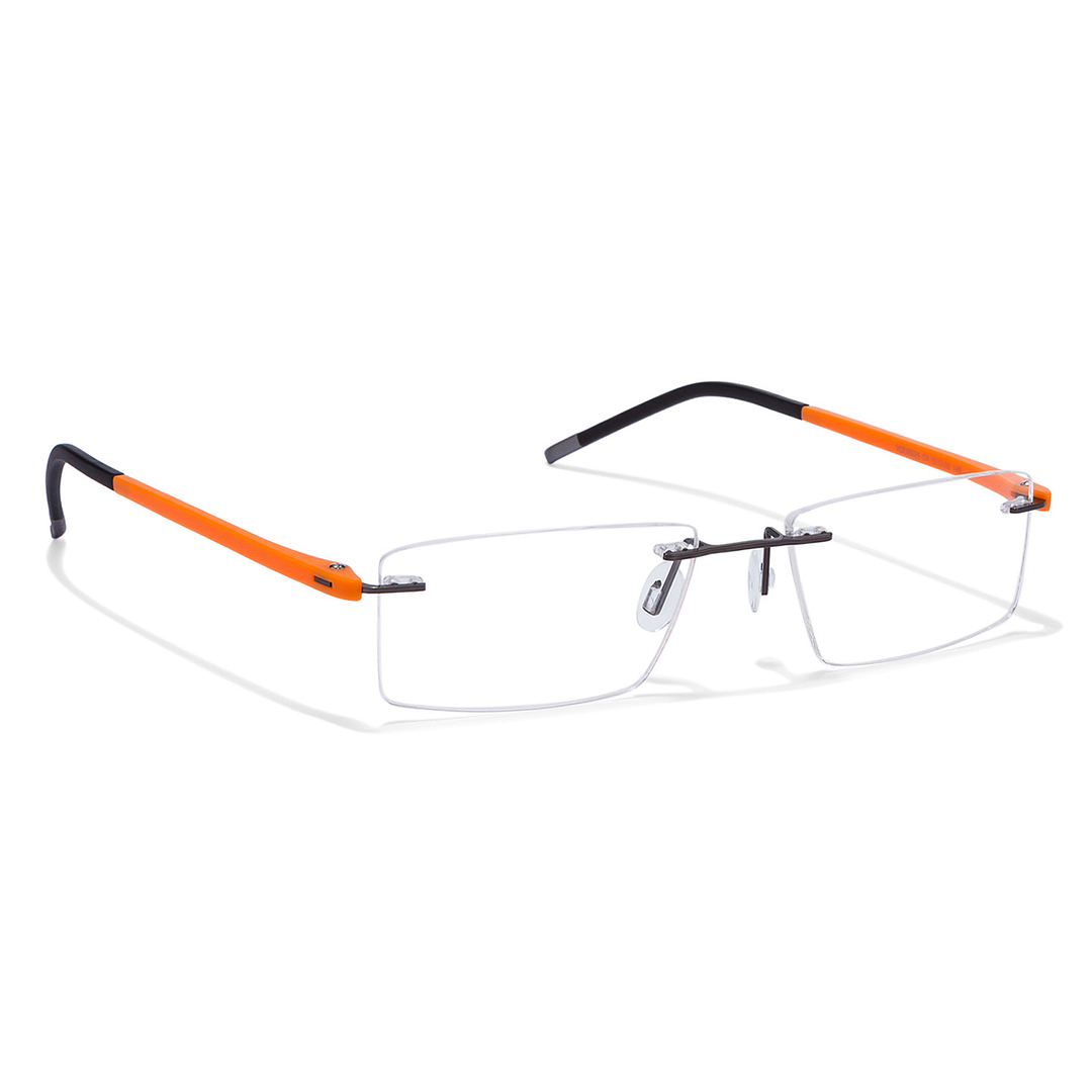 Lenskart Lenskart TOI Special: Gunmetal Orange Black Rimless Rectangle Lenskart TOI Special OTHERS VC E10224-C6 left side