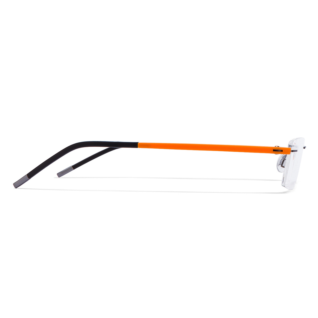 Lenskart Lenskart TOI Special: Gunmetal Orange Black Rimless Rectangle Lenskart TOI Special OTHERS VC E10224-C6 right side