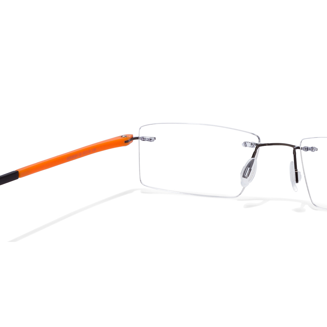 Lenskart Lenskart TOI Special: Gunmetal Orange Black Rimless Rectangle Lenskart TOI Special OTHERS VC E10224-C6 left side
